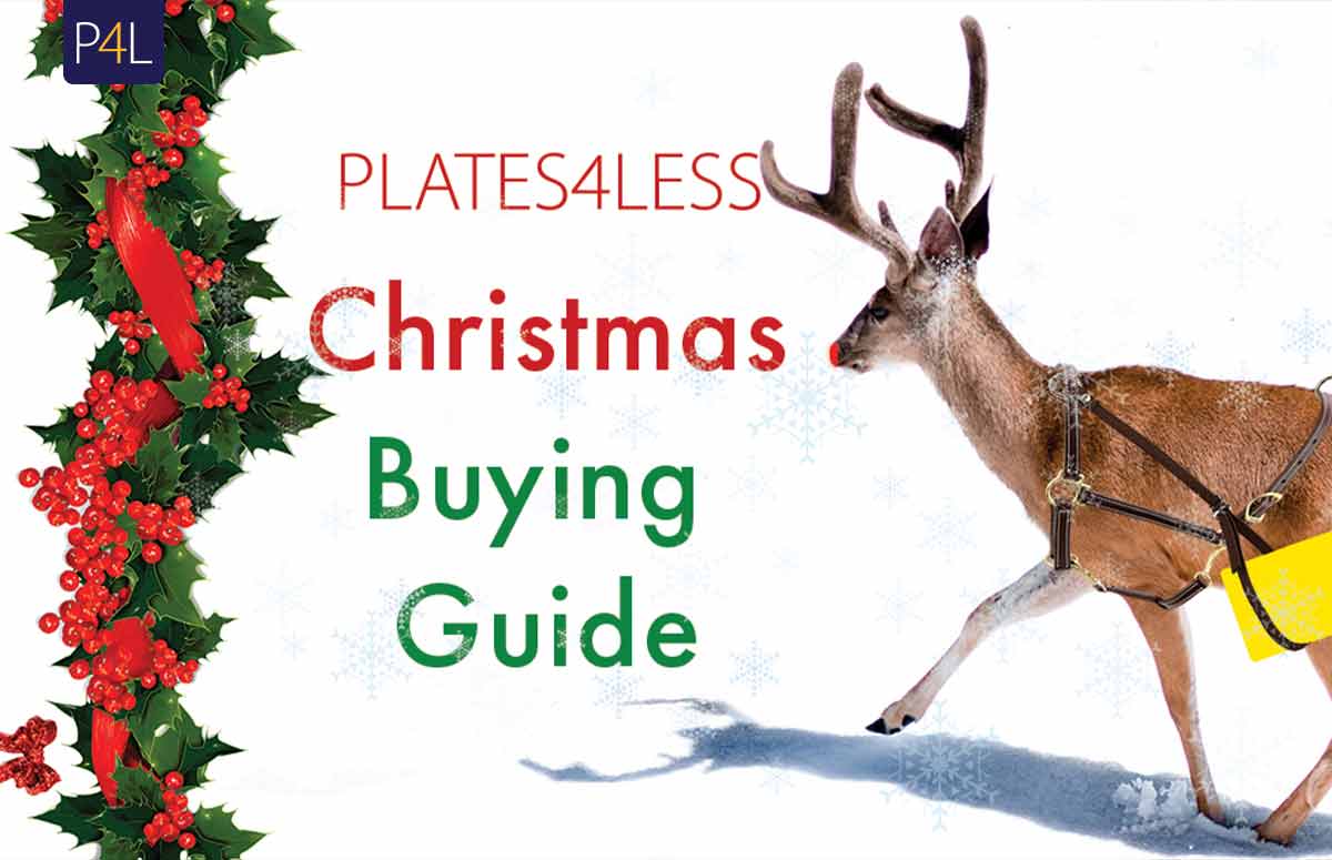 reindeer with the text 'Plates4Less Christmas Buying Guide'