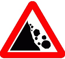 Falling boulder sign