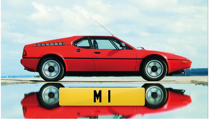 M1 car with M 1 plate
