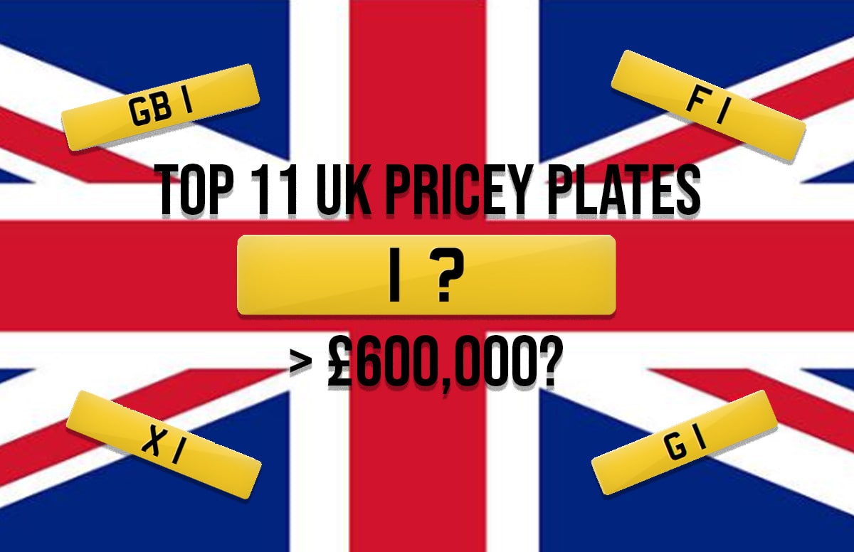 Top 11 pricey plates text on top of british flag