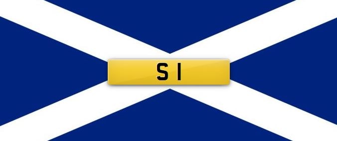 Scottish flag with S 1 plate