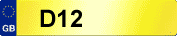 CAR NUMBER PLATE D12