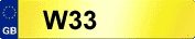 CAR NUMBER PLATE W33