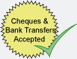 Pay by cheque or bank transfer