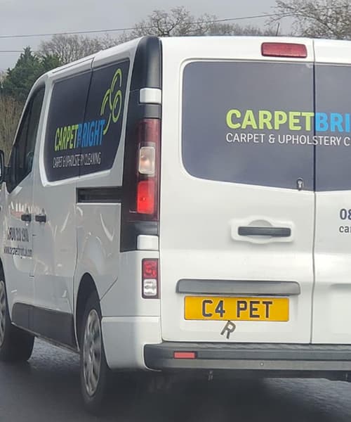 Carpet Bright UK van with registration C4 PET