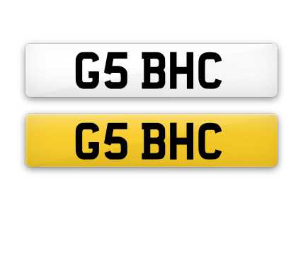 G5BHC private number plate from Plates4less